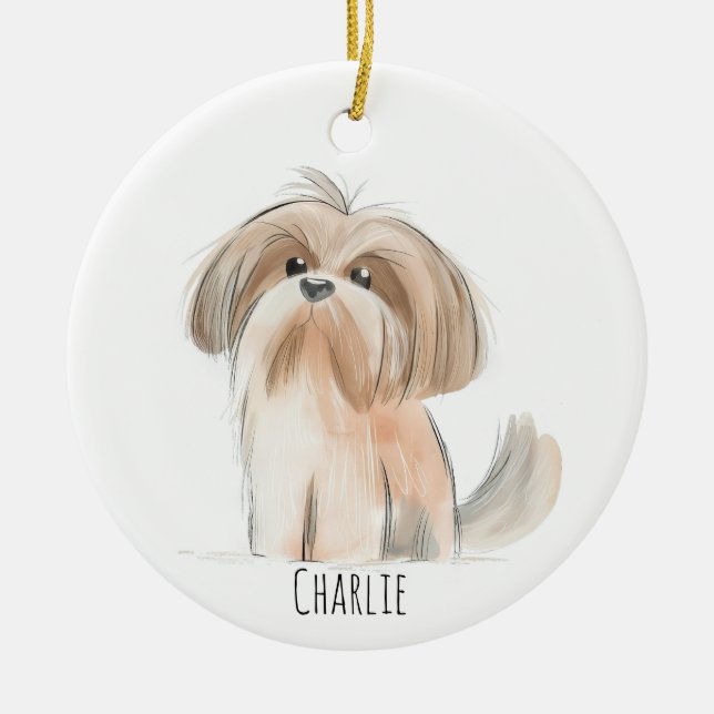 Shitzu Hund Ornament (Framsidan)