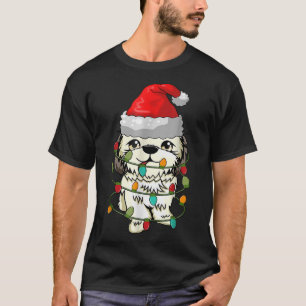Shitzu Hund Ugly jul Sweater Julafton Träd Ljus T Shirt