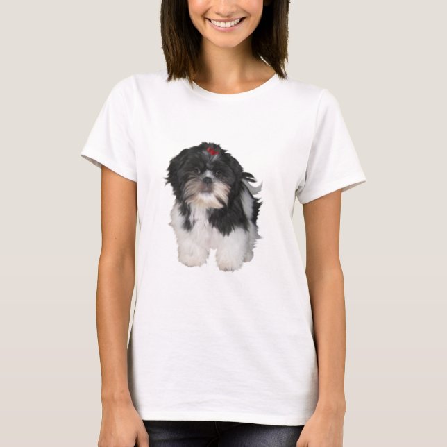 Shitzu Shih Tzu Puppy Hundar Tee Shirt (Framsida)