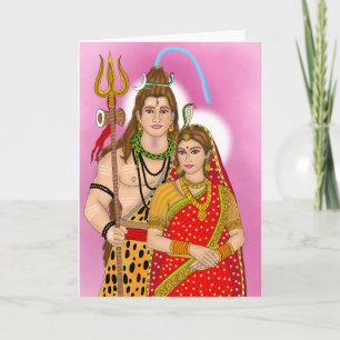 Shiv Parvati-hälsningskort Kort