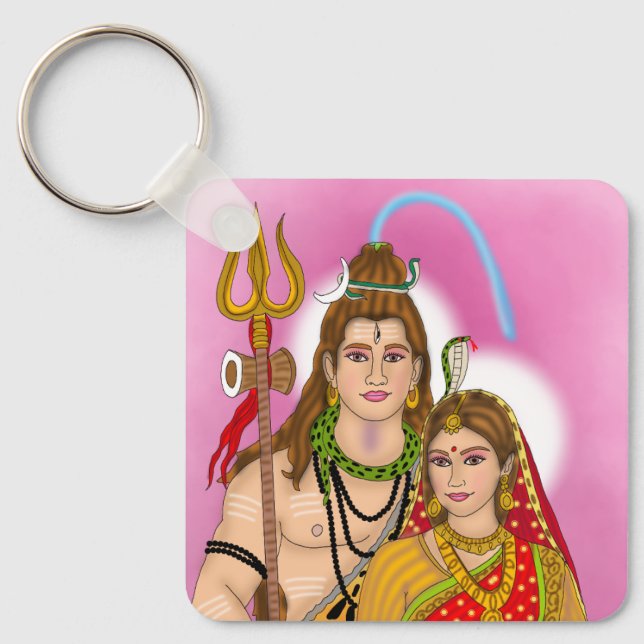 Shiv Parvati Keychain Nyckelring (Framsida)