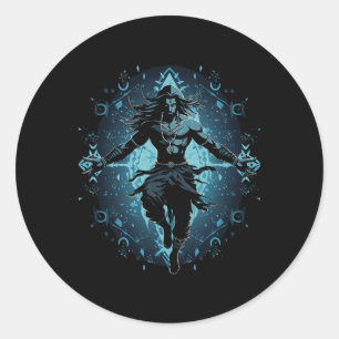 Shiva andlig hinduisk gud Tandava dans Yoga Medita Runt Klistermärke