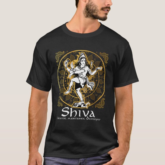 Shiva 'Creator Underainer Förstörare' Hindu Gods L T Shirt (Framsida)