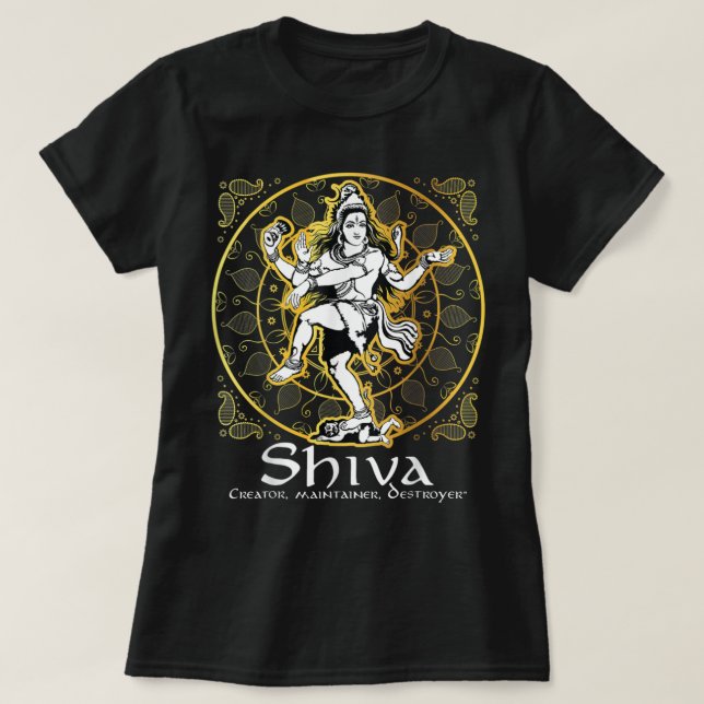 Shiva 'Creator, Underainer, Förstörare' Hindu Gods T Shirt (Design framsida)