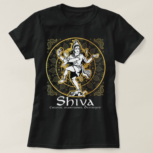 Shiva 'Creator, Underainer, Förstörare' Hindu Gods T Shirt (Design framsida)