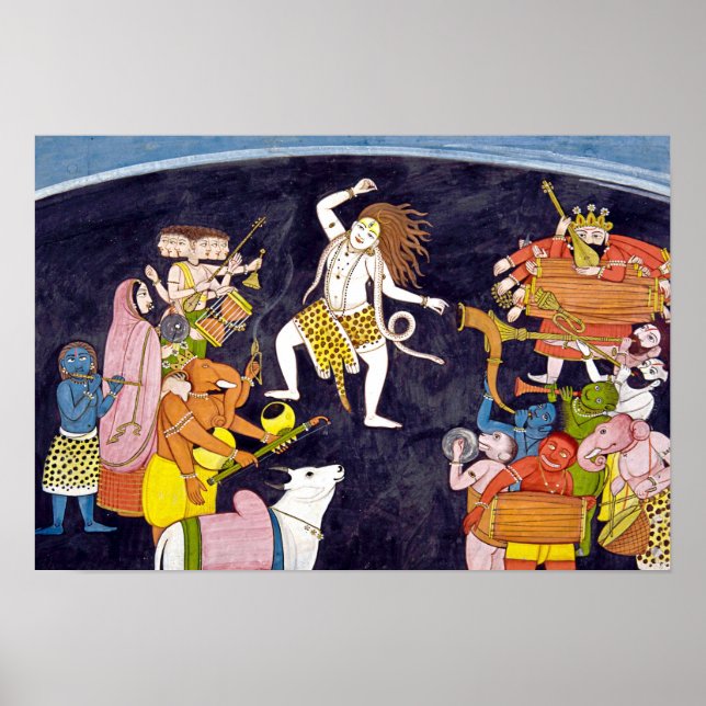 Shiva Dancing Indian Painting Poster (Framsidan)