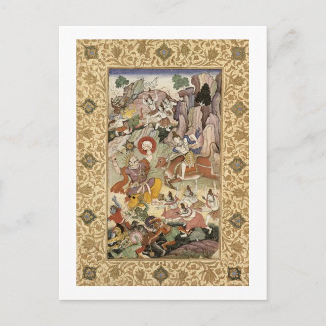 Shiva dödade Demon Andhaka, c.1585-90 Vykort (Framsida)