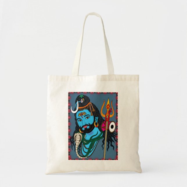Shiva Face Totebag Tygkasse (Framsidan)