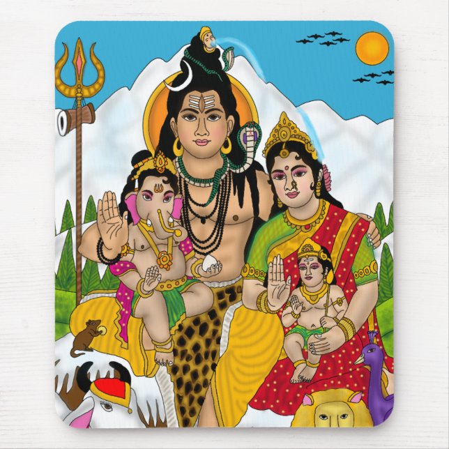 Shiva Family Mouse Pad Musmatta (Framsidan)