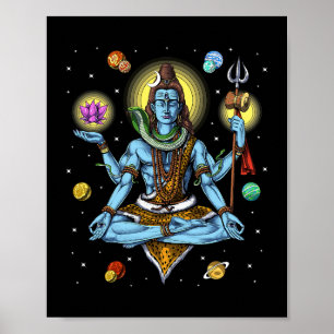 Shiva Hindu Gud Zen Yoga Meditation Hinduism Spiri Poster