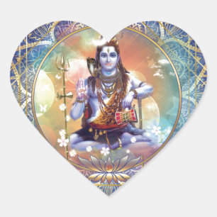 Shiva Mahamrityunjaya - Karmarening Hjärtformat Klistermärke