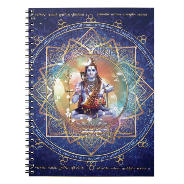 Shiva Mahamrityunjaya - rena för Karma Anteckningsbok Med Spiral (Framsidan)