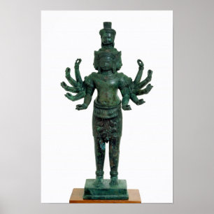 Shiva med många armar och huvuden, Angkor Poster