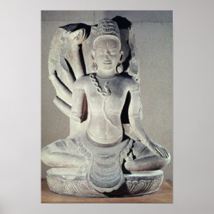 Shiva med tio armar, från Thap Banh It Temple, Poster
