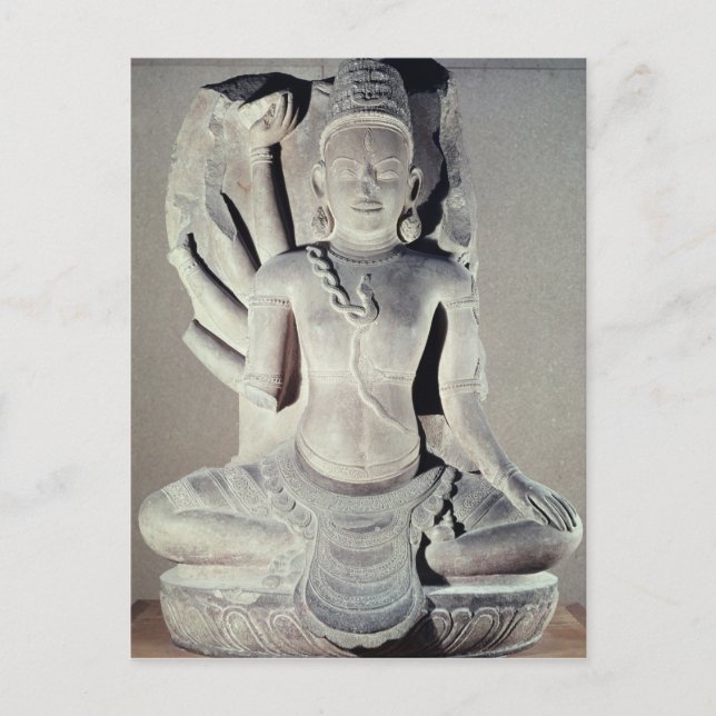 Shiva med tio armar, från Thap Banh It Temple, Vykort (Framsida)