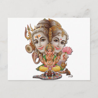 Shiva och familj vykort