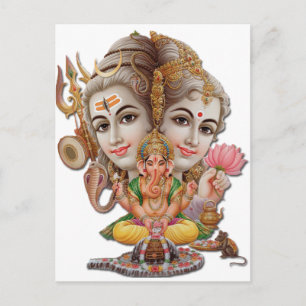 Shiva och familj vykort