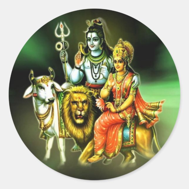 SHIVA OCH PARVATHI RUNT KLISTERMÄRKE (Framsida)