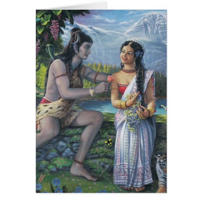 Shiva och Parvati - deAuspicious kopplar ihop Hälsningskort (Framsidan)