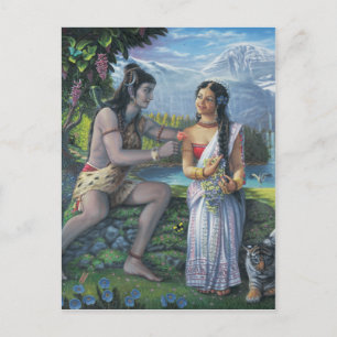 Shiva och Parvati - The All-Auspicious lite Vykort