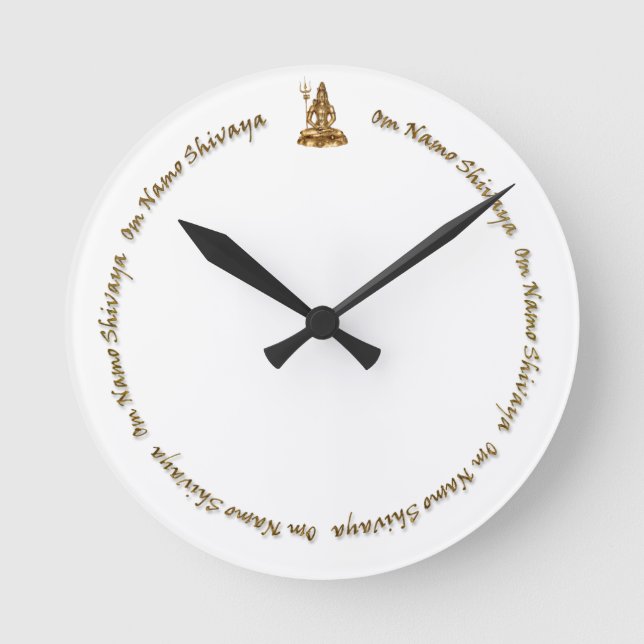 Shiva om nama shivaya golden Wall Clock Rund Klocka (Framsida)