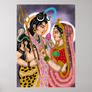 Shiva Parvati-affisch Poster