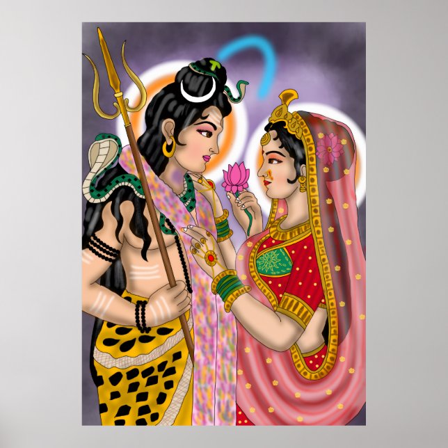 Shiva Parvati-affisch Poster (Framsidan)
