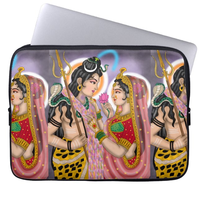 Shiva Parvati Bärbar Datordäck Laptop Fodral (Framsidan)