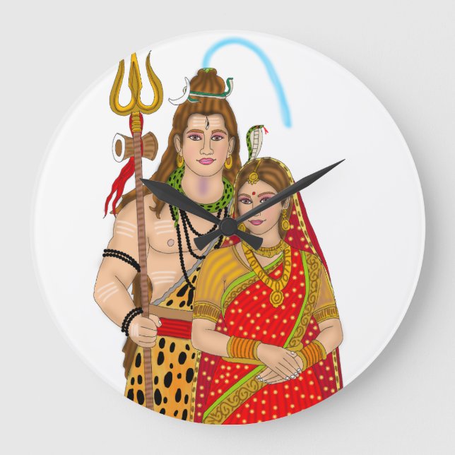 Shiva Parvati Clock Stor Klocka (Framsida)