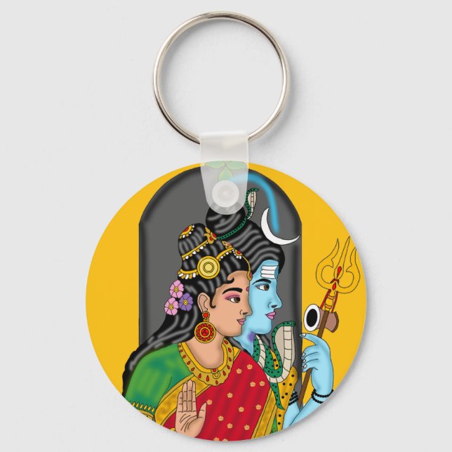 Shiva Parvati Keyring – Divine Couple of Eternal L Nyckelring (Framsida)