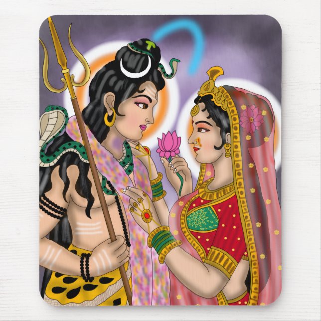 Shiva Parvati Musmadratt Musmatta (Framsidan)