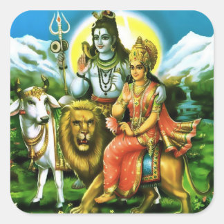 Shiva & Parvati Stickers Fyrkantigt Klistermärke