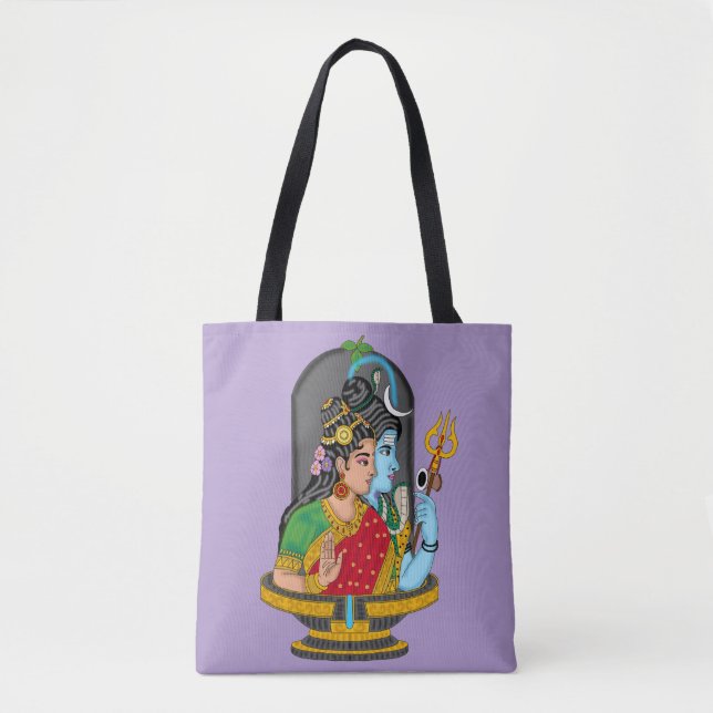 Shiva Parvati Tote Bag – Divine Couple of Harmony  Tygkasse (Framsida)