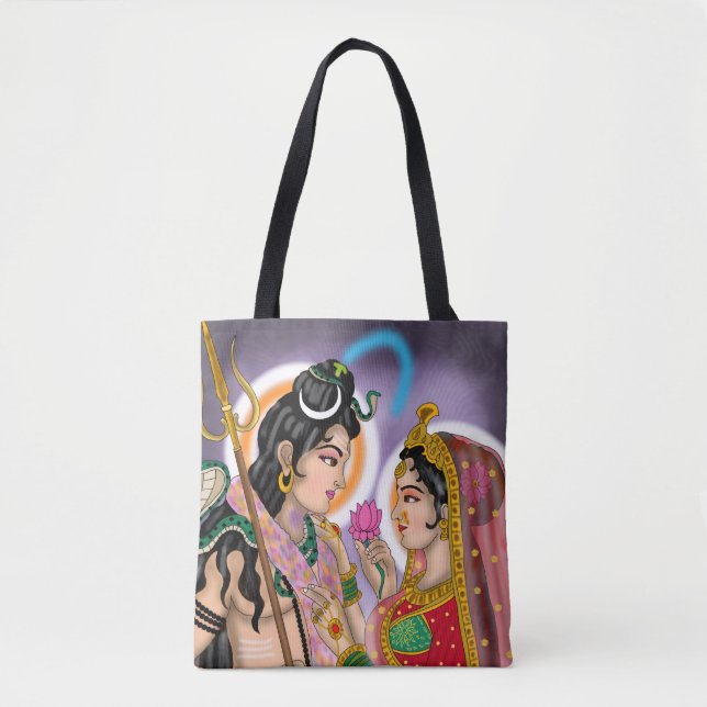 Shiva Parvati Tote Bag Tygkasse (Framsida)