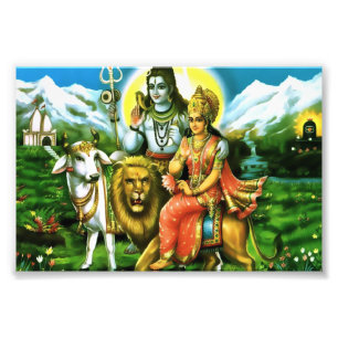 Shiva & Parvati tryck (6" x 4")