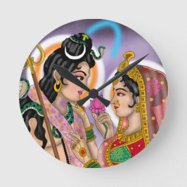 Shiva Parvati Wall Clock Rund Klocka