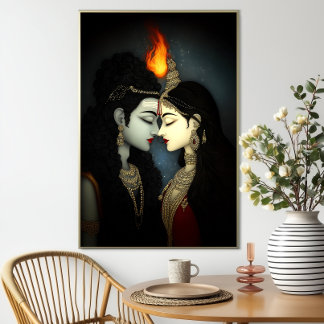 Shiva Shakti: Hinduisk Gudinna Gud Gudomlig Union Poster