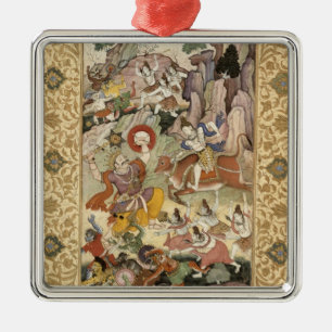Shiva som dödar demonen Andhaka, c.1585-90 Julgransprydnad Metall