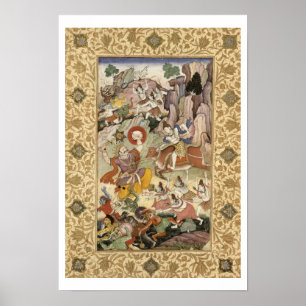 Shiva som dödar demonen Andhaka, c.1585-90 Poster