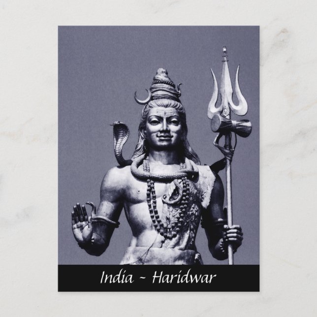 Shiva Statue, Gudom Haridwar / Indien Vykort (Framsida)