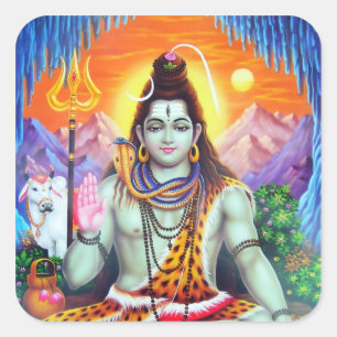 Shiva Sticker - Version 4 Fyrkantigt Klistermärke