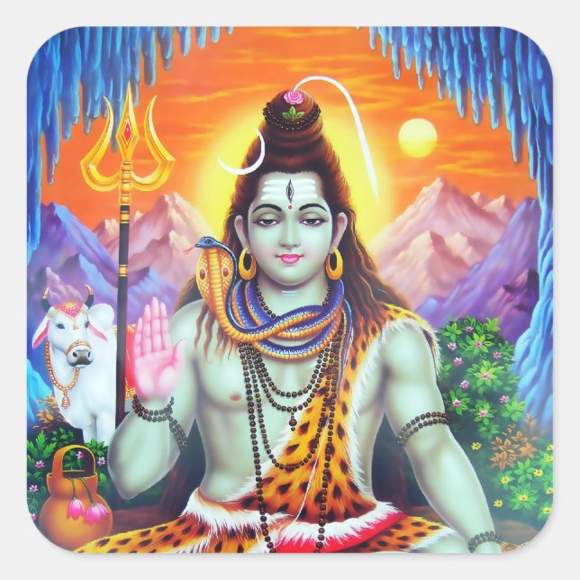 Shiva Sticker - Version 4 Fyrkantigt Klistermärke (Framsida)