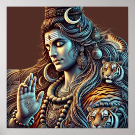 Shiva the Ascetic - Himalayan Yogi in Deep Meditat Poster