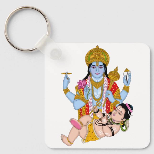 Shiva & Vishnu Keychain – Spiritual Combo Keyring Nyckelring (Framsida)