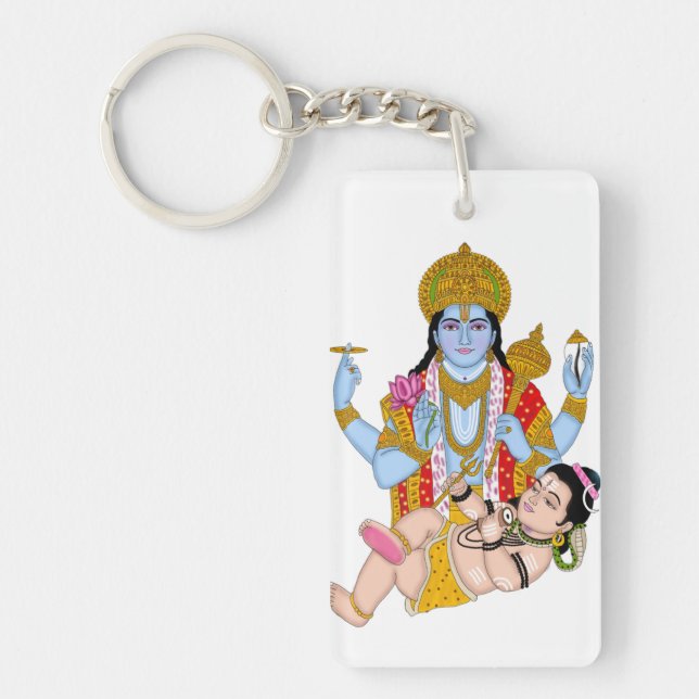 Shiva & Vishnu Keychain – Spiritual Combo Keyring Nyckelring (Framsidan)