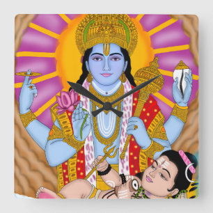 Shiva & Vishnu Klocka – Gudomlig Väggdekoration &