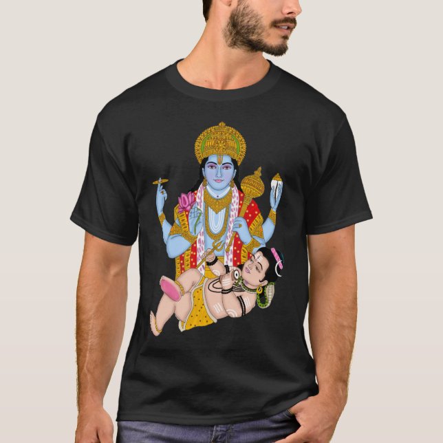 Shiva & Vishnu T-Shirts – Andlig klänning för häng (Framsida)