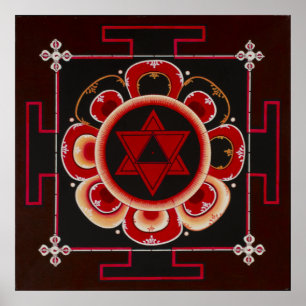 Shiva Yantra senast i juni Måne Poster