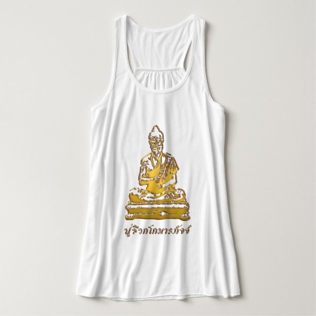 Shivago Komarpaj Buddha of Thai Massage Linne Med Racerback (Design framsida)