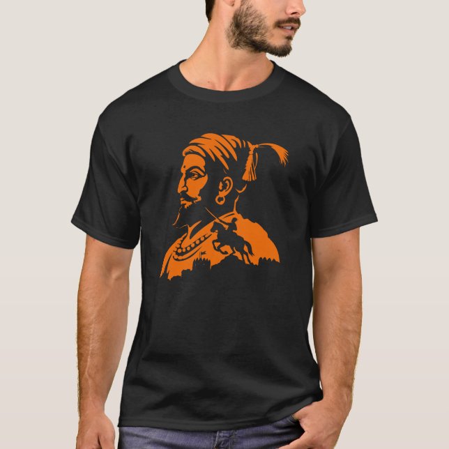 Shivaji Maharaj Warrior Silhouette Tee (Framsida)